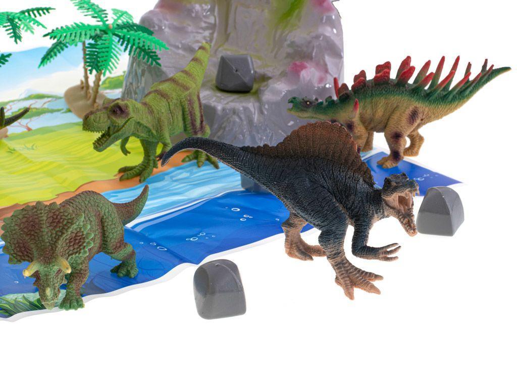 Figurki zwierzęta dinozaury 7szt + mata i akcesoria zestaw nr. 5