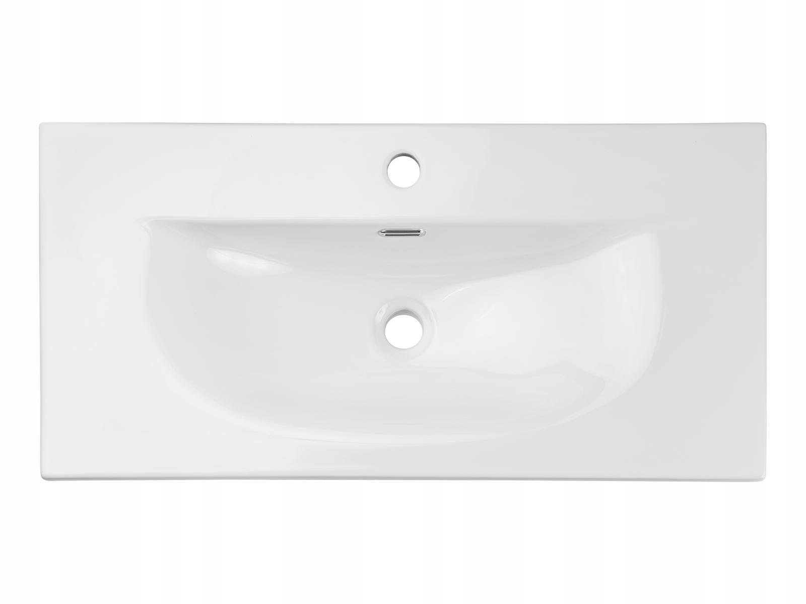 Szafka łazienkowa z umywalką 80x39x57 cm biała wisząca ryflowane fronty NOVA WHITE do łazienki  nr. 6