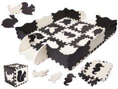 Puzzle piankowe mata kojec dla dzieci 25 elementów czarno-białe - Miniaturka zdjęcia nr 1