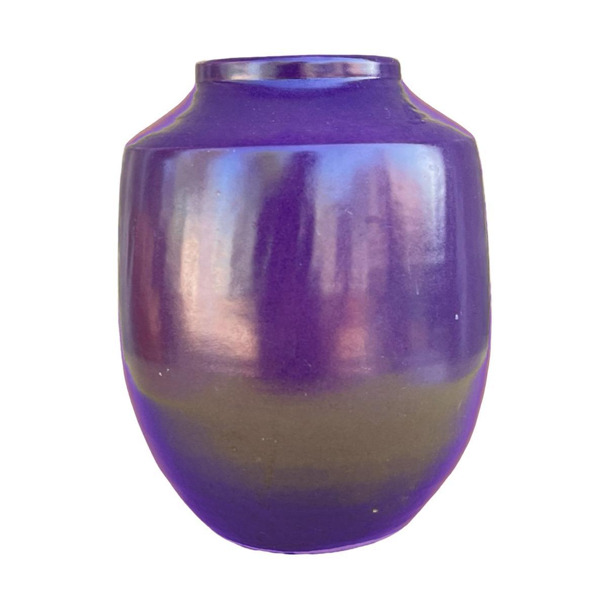 Ceramiczny wazon, fioletowy, Niemcy, lata 70. 3 Full Screen