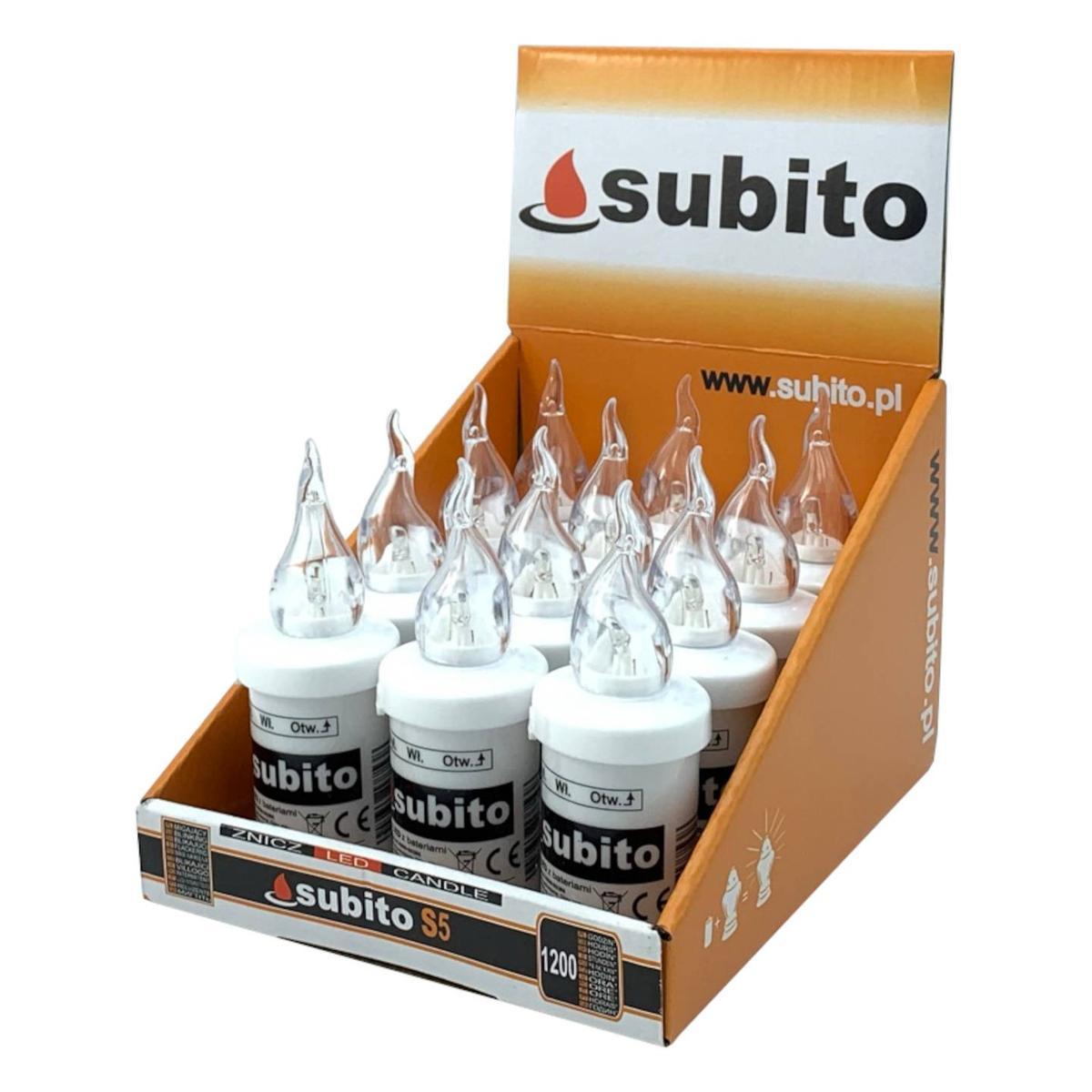 Wkłady do zniczy LED Subito S5 12 sztuk białe nr. 1