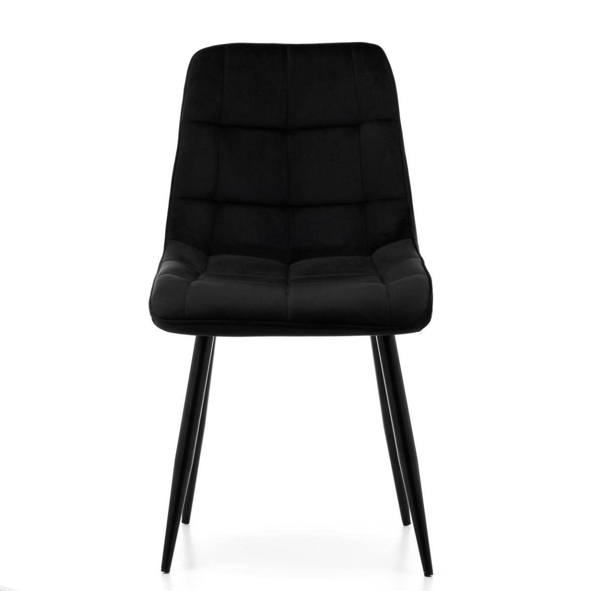 Krzesło CHIC czarne tapicerowane welurowe aksamit do jadalni lub salonu  nr. 2