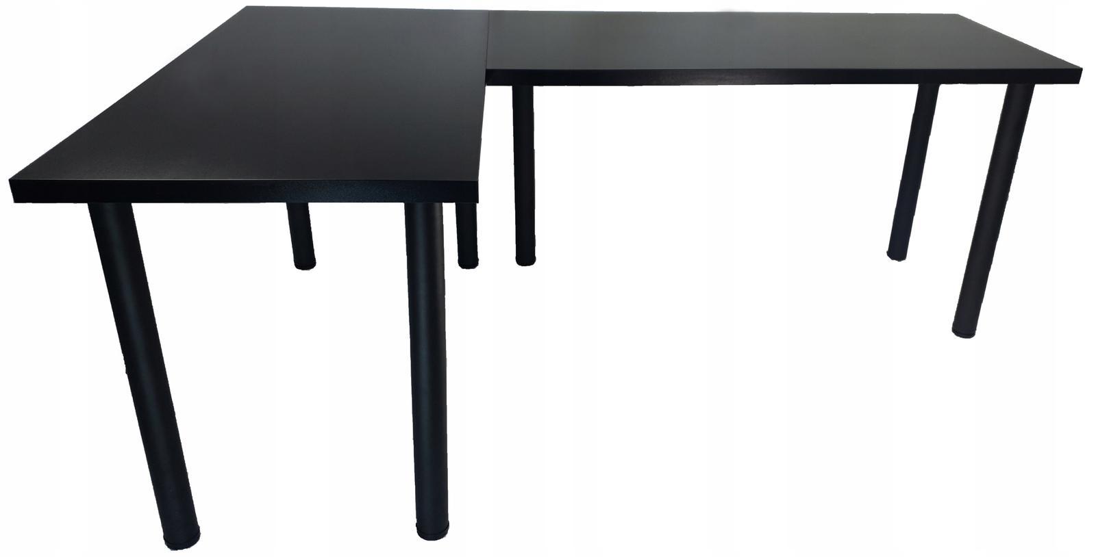 Biurko gamingowe 180x75x60cm czarne narożne stół do pokoju gracza nr. 1