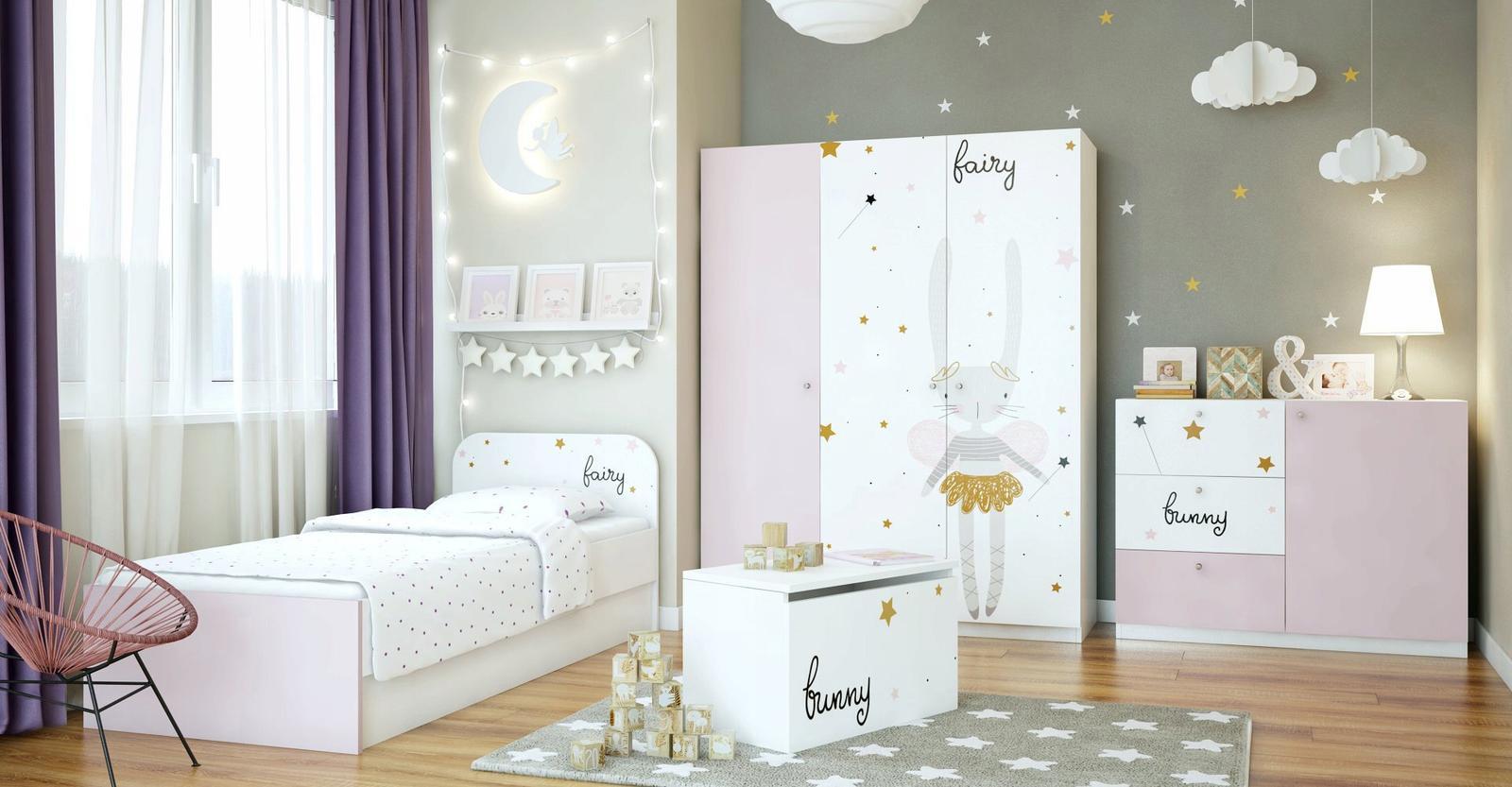 Łóżko FAIRY 94x204 cm różowe dla dziecka  1 Full Screen