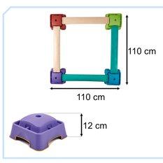 Tor przeszkód równoważnia sensoryczna trening równowagi dla dzieci 110x12x110cm - Miniaturka zdjęcia nr 3