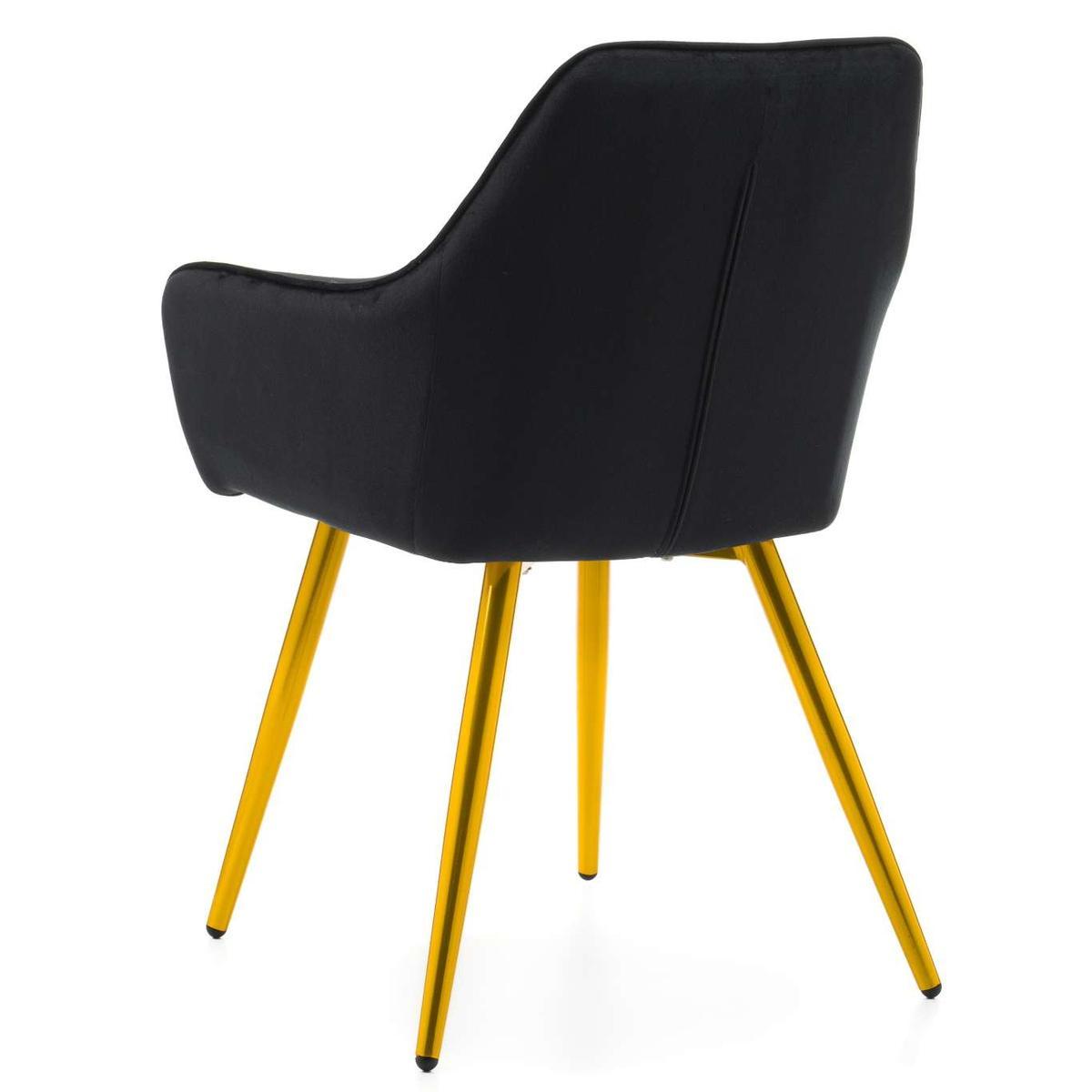 Krzesło VASTO czarne tapicerowane welurem złote nóżki do jadalni lub salonu nr. 7