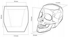 Doniczka betonowa Skull Low-Poly 7,6 cm | Czarny Mat - Miniaturka zdjęcia nr 5