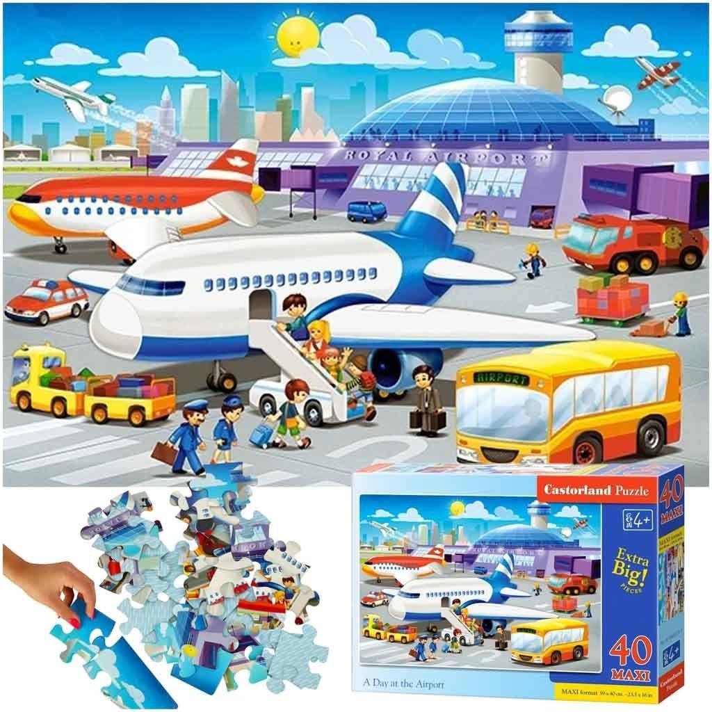 CASTORLAND Puzzle układanka 40 elementów Maxi A Day at the Airport - Lotnisko 4+ nr. 1