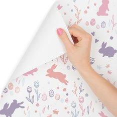 Tapeta dla dzieci kolorowe króliki rośliny kwiaty  - Miniaturka zdjęcia nr 1