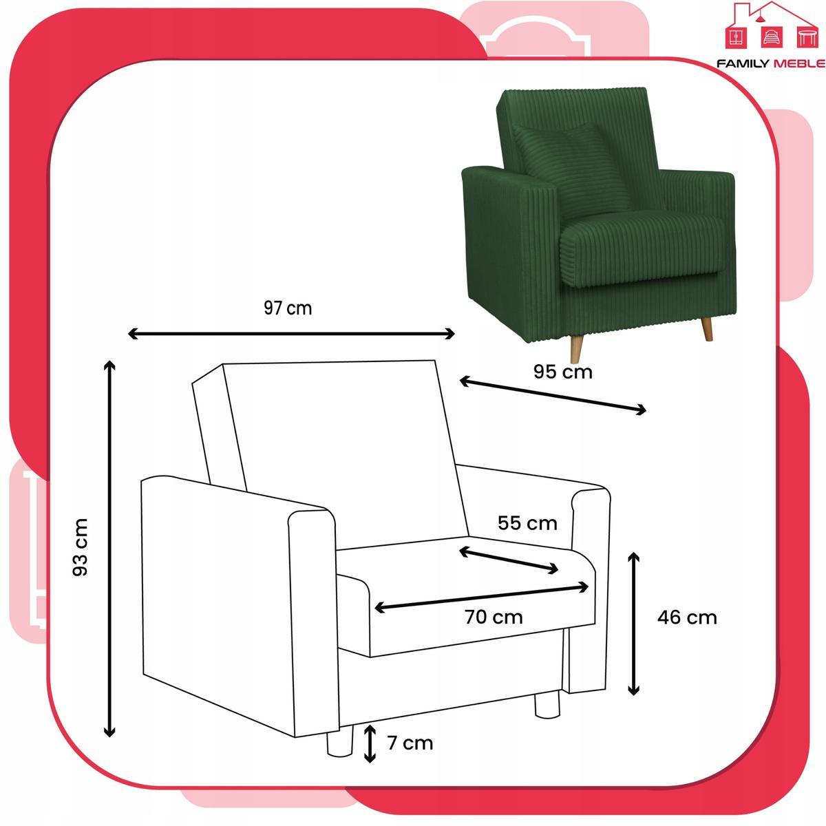 Fotel z pojemnikiem Rene zielony Family Meble 5 Full Screen