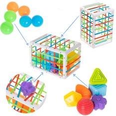 Kostka elastyczna sensoryczna układanka sorter kształtów zabawka wtykana prostokąt - Miniaturka zdjęcia nr 3