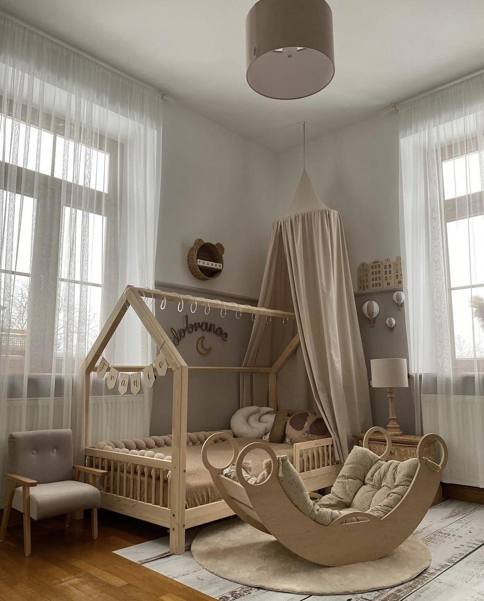 Lampa wisząca Velvet 35x35x23 cm do pokoju dziecka kremowy drewno białe 10 Full Screen