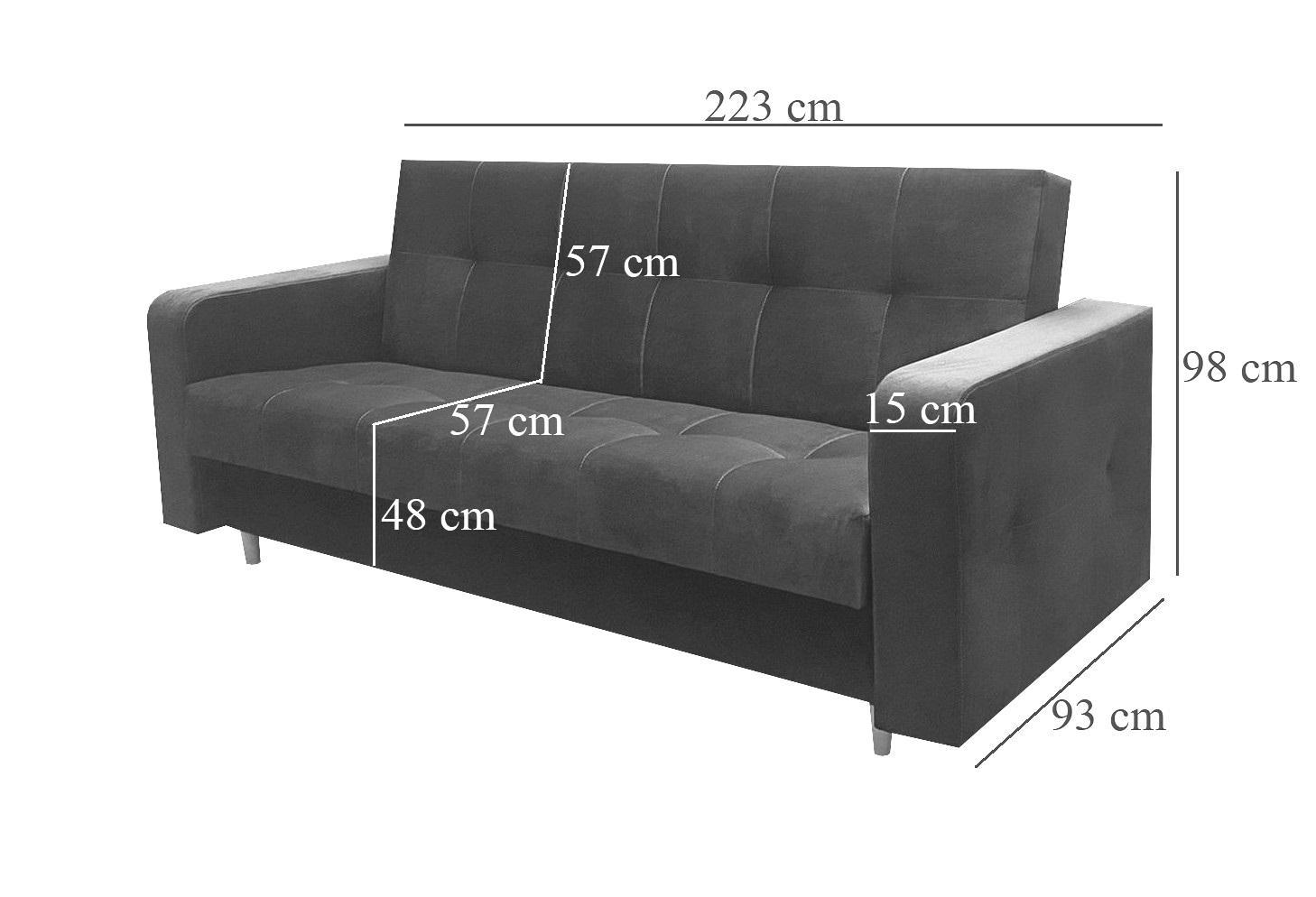Sofa SCARLETT kanapa rozkładana z pojemnikiem na pościel do salonu  8 Full Screen