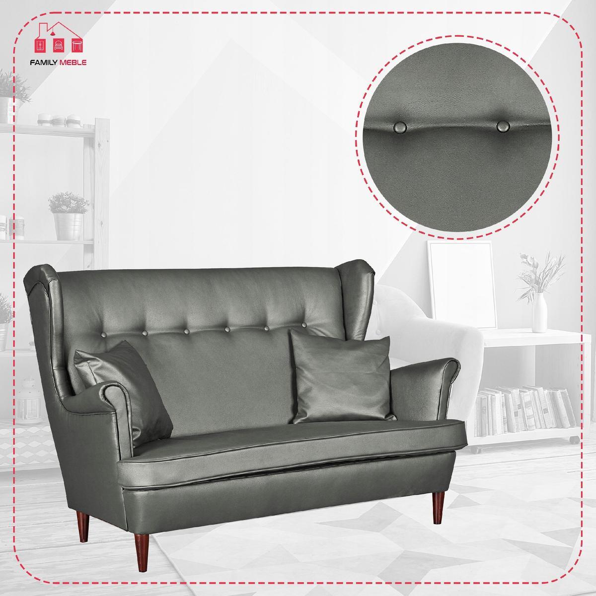 Zestaw wypoczynkowy eko skóra sofa + 2 fotele nr. 5