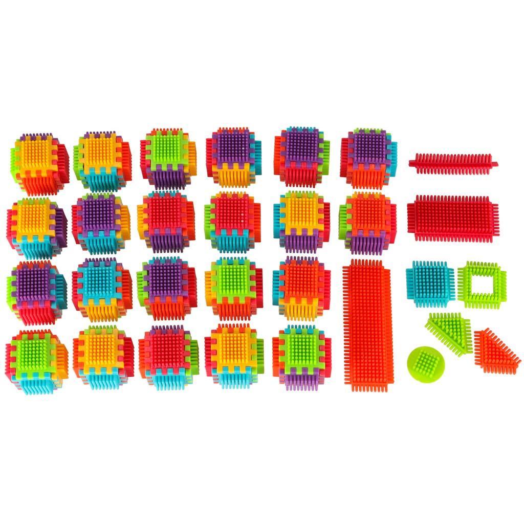Klocki konstrukcyjne kreatywne wafle jeżyki układanka kolorowa dla dzieci 140szt 6 Full Screen