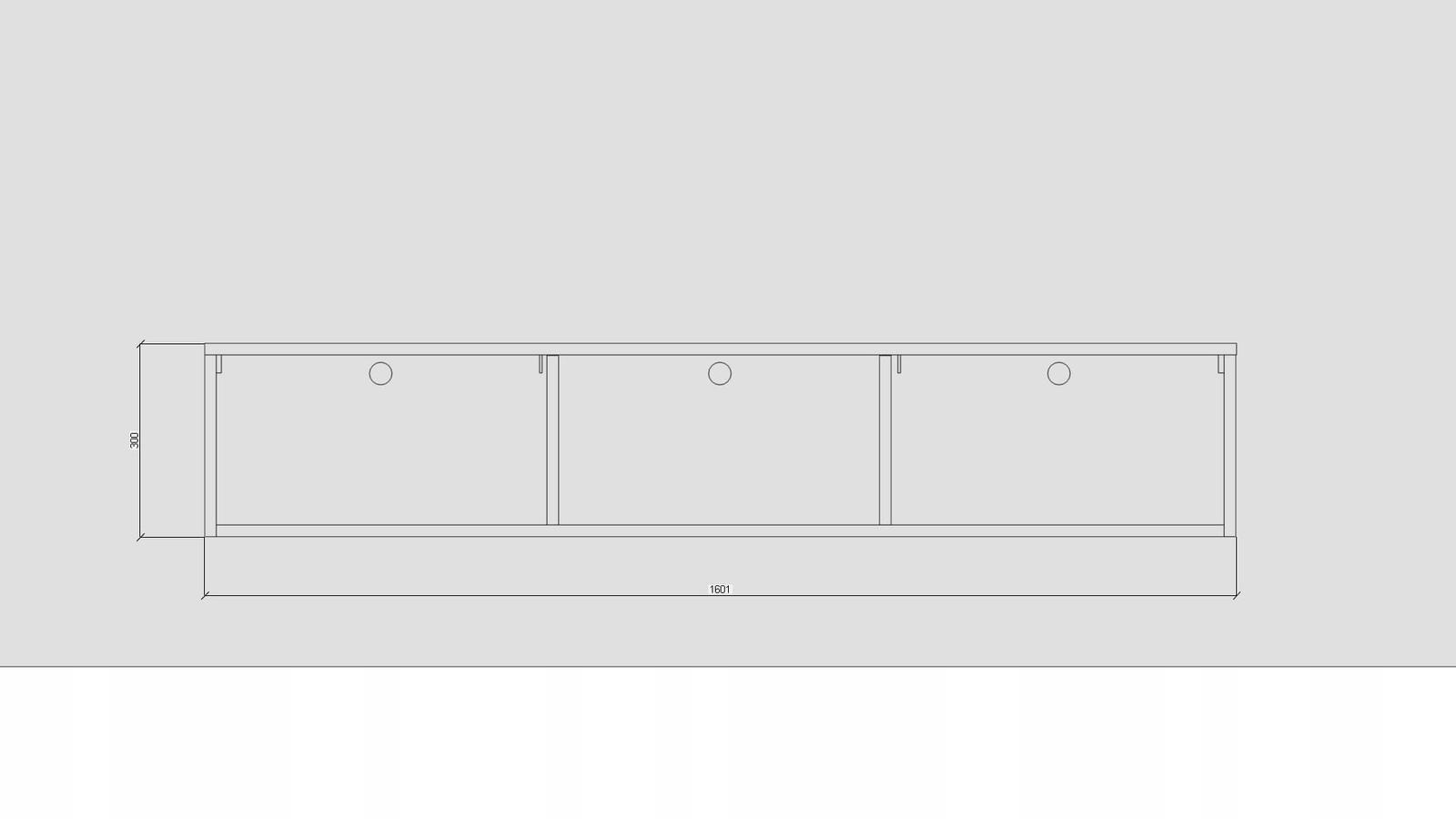 Szafka RTV 160x30 cm biała komoda wisząca klasyczna zamknięta do salonu nr. 5