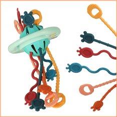 Zabawka sensoryczna gryzak Montessori dla niemowląt linki przyciski sznurki - Miniaturka zdjęcia nr 3