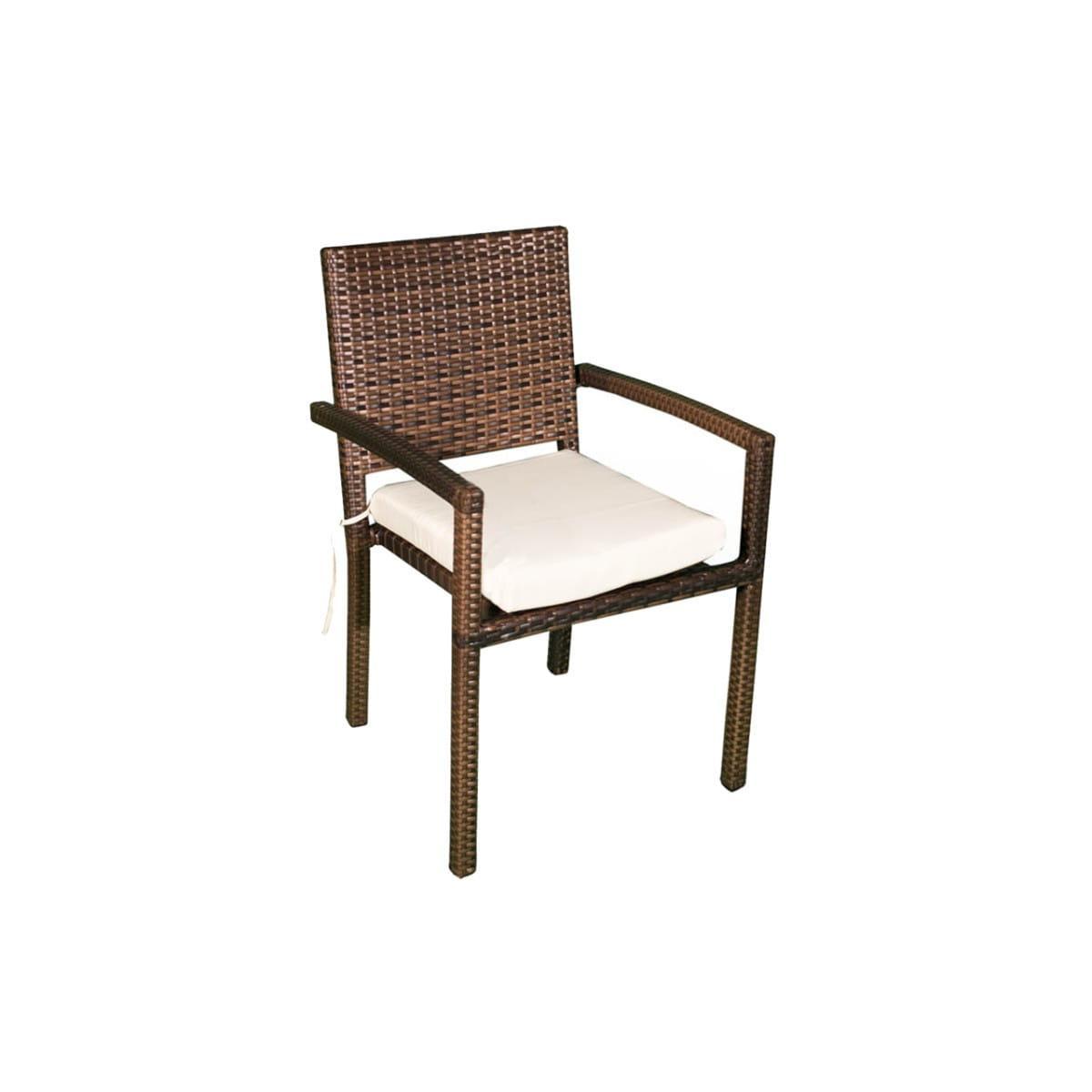 Krzesło ogrodowe 60x43x88 cm technorattan do ogrodu na taras brązowy nr. 1