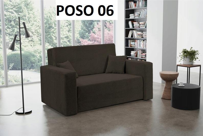Fotel amerykanka jednoosobowa 110x100 cm z funkcją spania z pojemnikiem sztruks POSO brązowy nr. 9