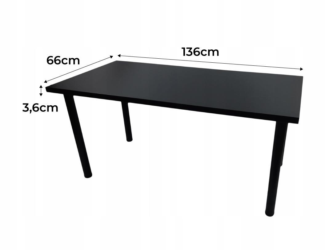 Biurko gamingowe 136x66x36 cm czarne stół komputerowy czarny do pokoju gracza nr. 3