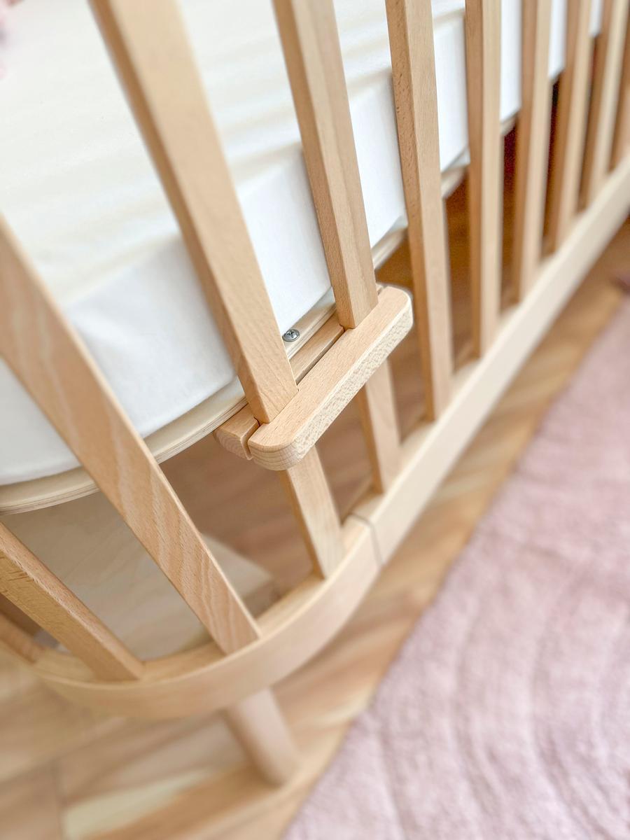Łóżeczko niemowlęce drewniane bukowe GRAND 140x70 cm 2w1 czarne z funkcją sofy dla dziecka  9 Full Screen