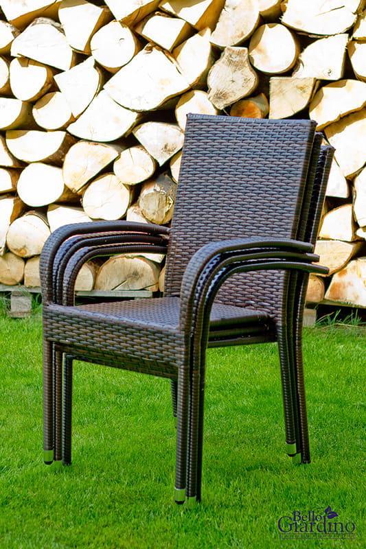 Krzesło ogrodowe SOTTILE 56x50x84 cm z technorattanu na balkon taras szare  nr. 4