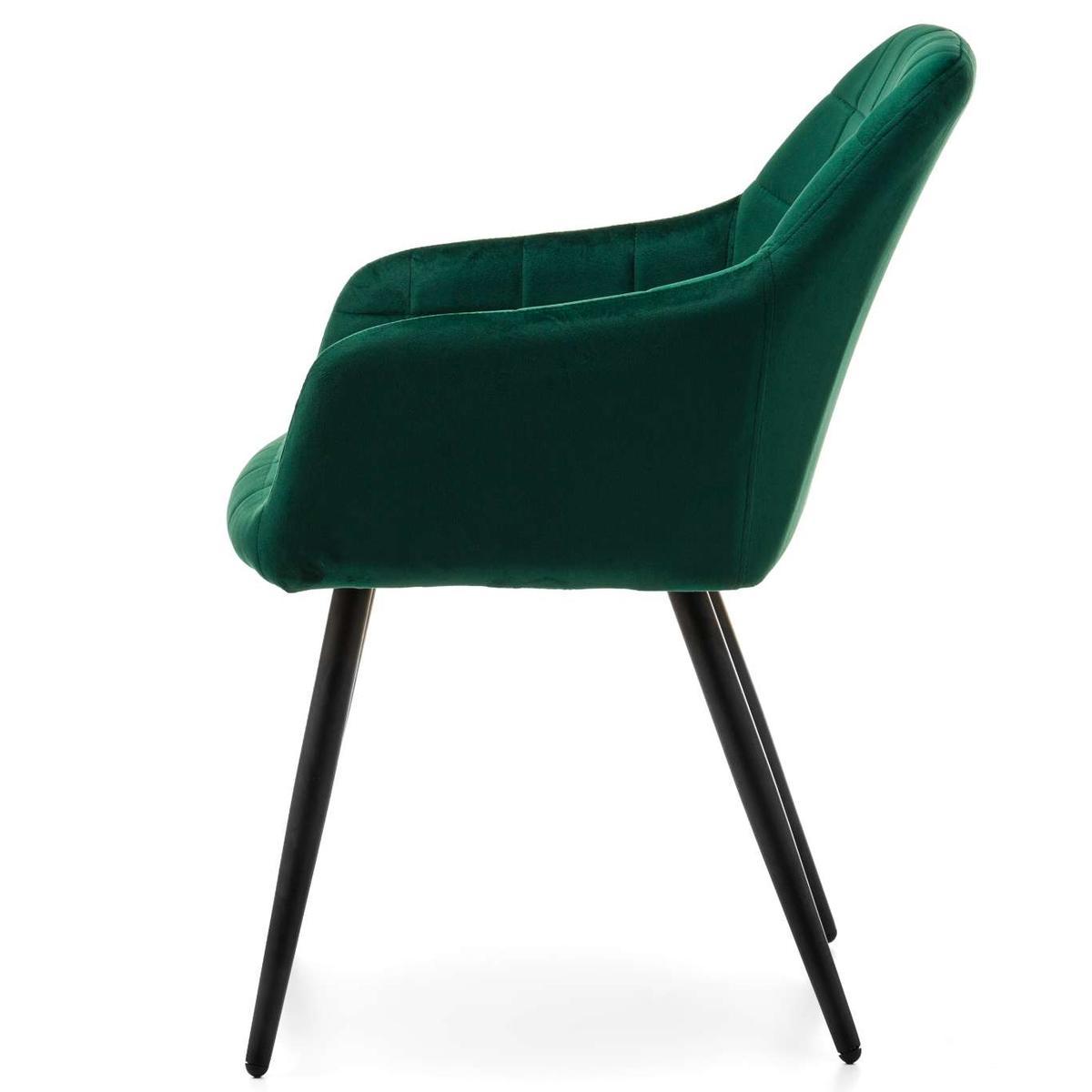 Krzesło ORTE zielone tapicerowane welurowe pikowane do jadalni lub salonu nr. 6