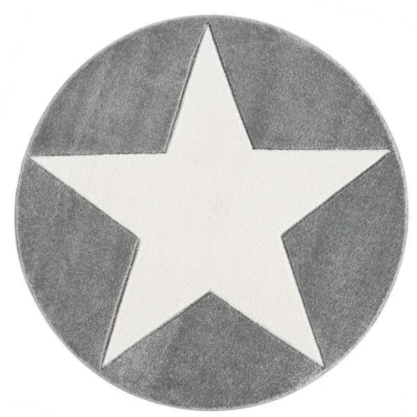 Dywan dziecięcy okrągły Big Star Grey/White 133 cm do pokoju dziecięcego szary z gwiazdą nr. 2