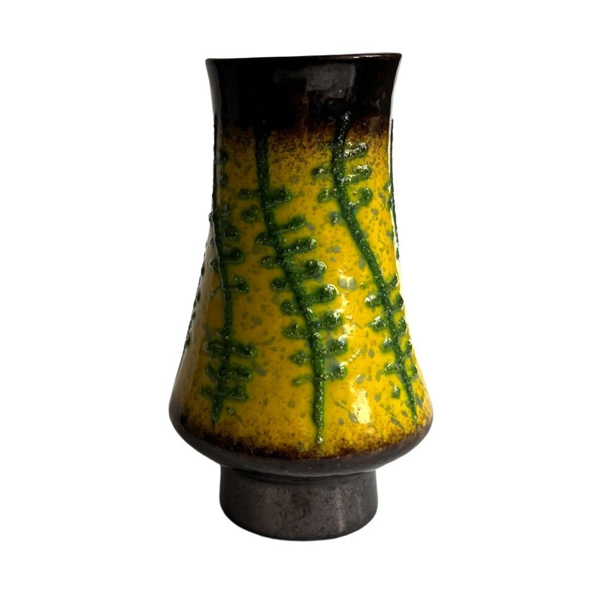 Wazon ceramiczny fat lava Strehla Keramik, Niemcy lata 60. nr. 5