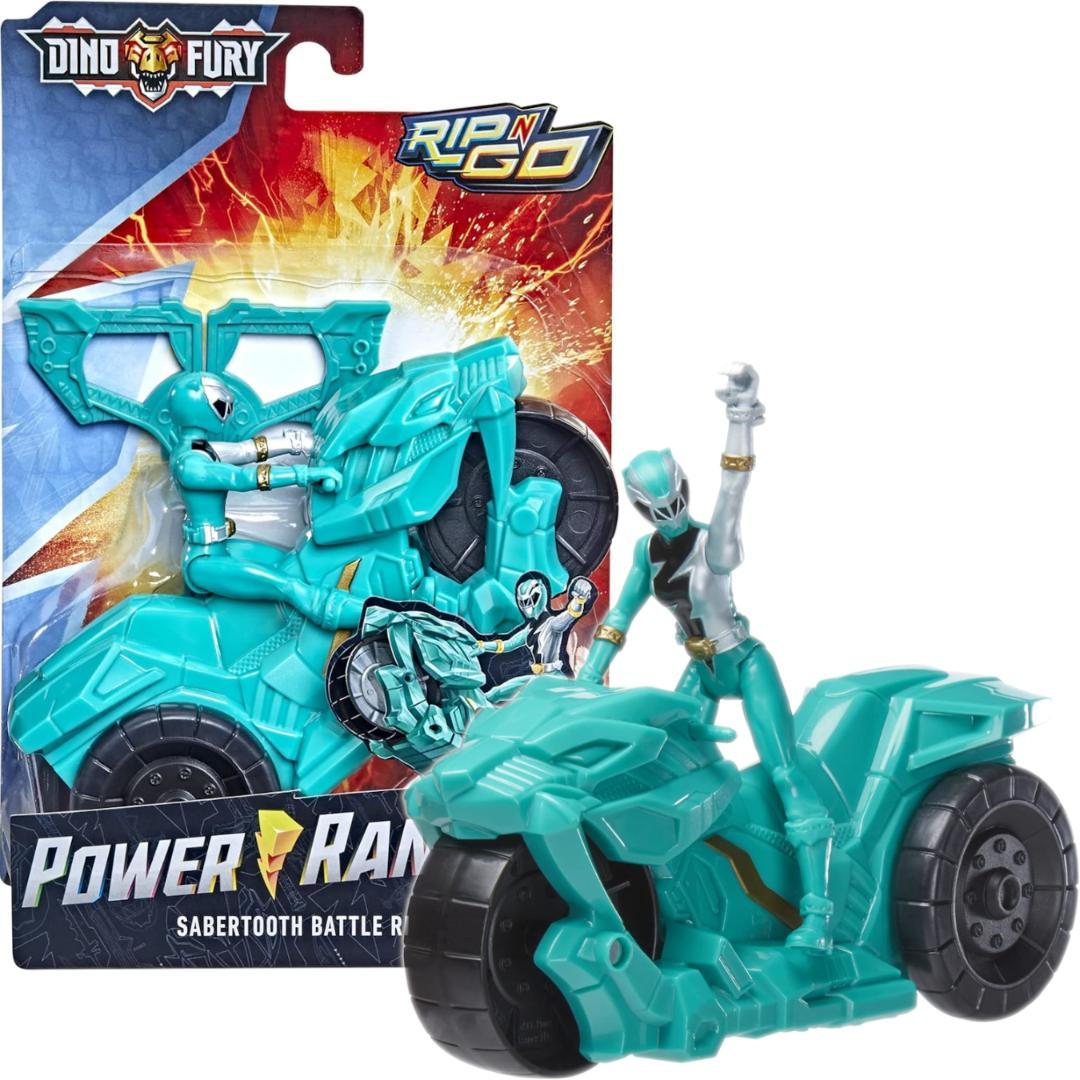 Figurka power rangers dino fury rip n go sabertooth battle rider zielony ranger dla dziecka 0 Full Screen