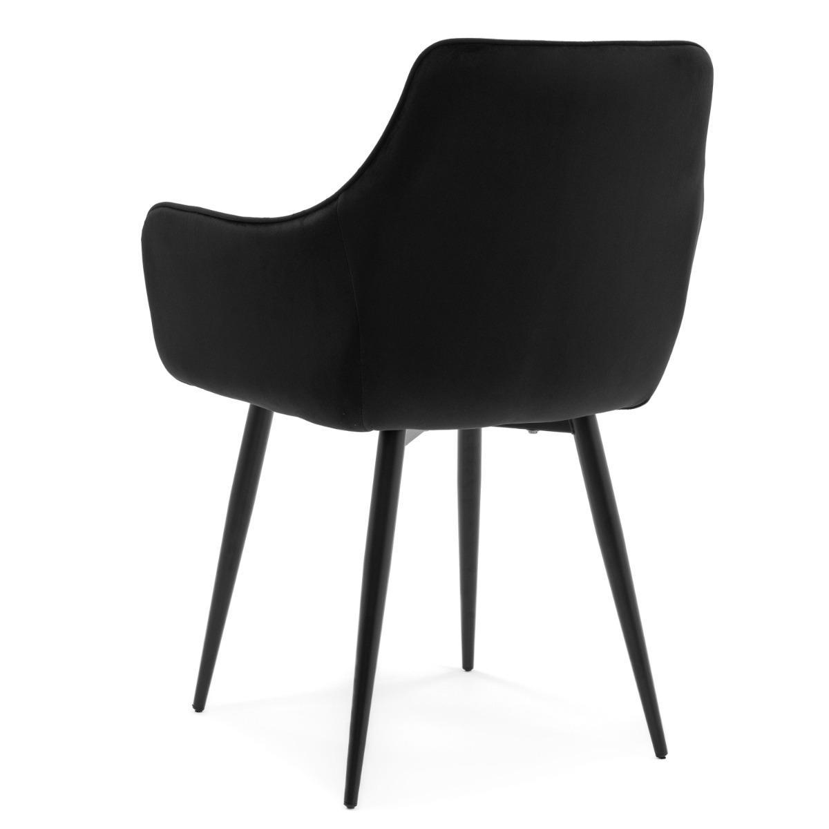 Krzesło QUATTRO w kolorze czarnym tapicerowane welurowe velvet aksamit do jadalni lub salonu  nr. 10