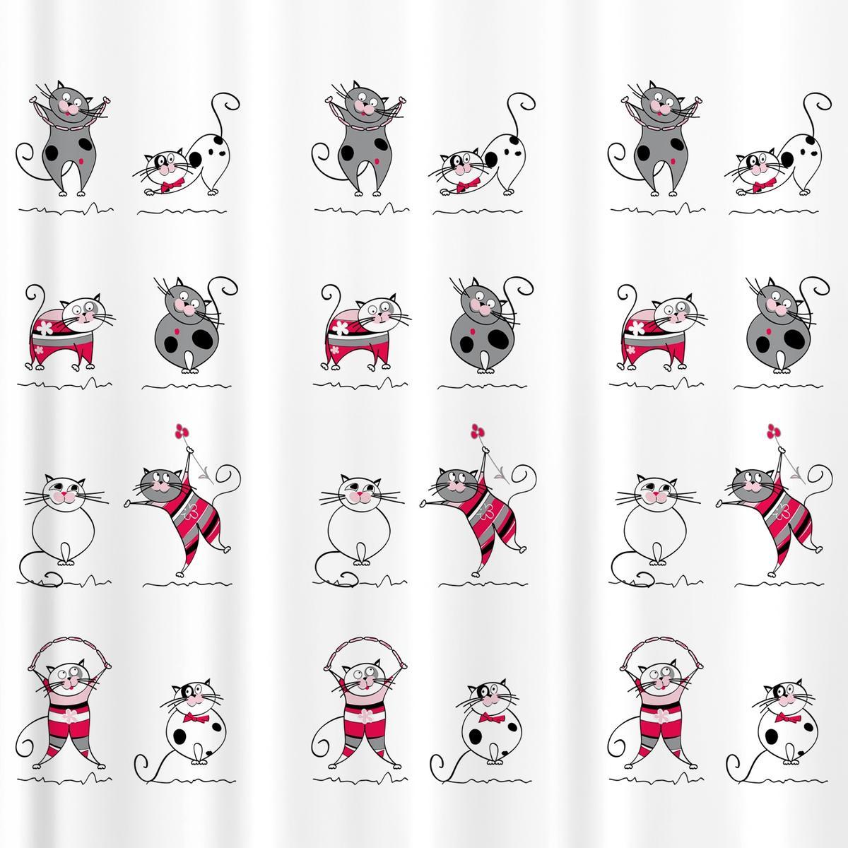Tatkraft Funny Cats tekstylna zasłona prysznicowa 1 Full Screen
