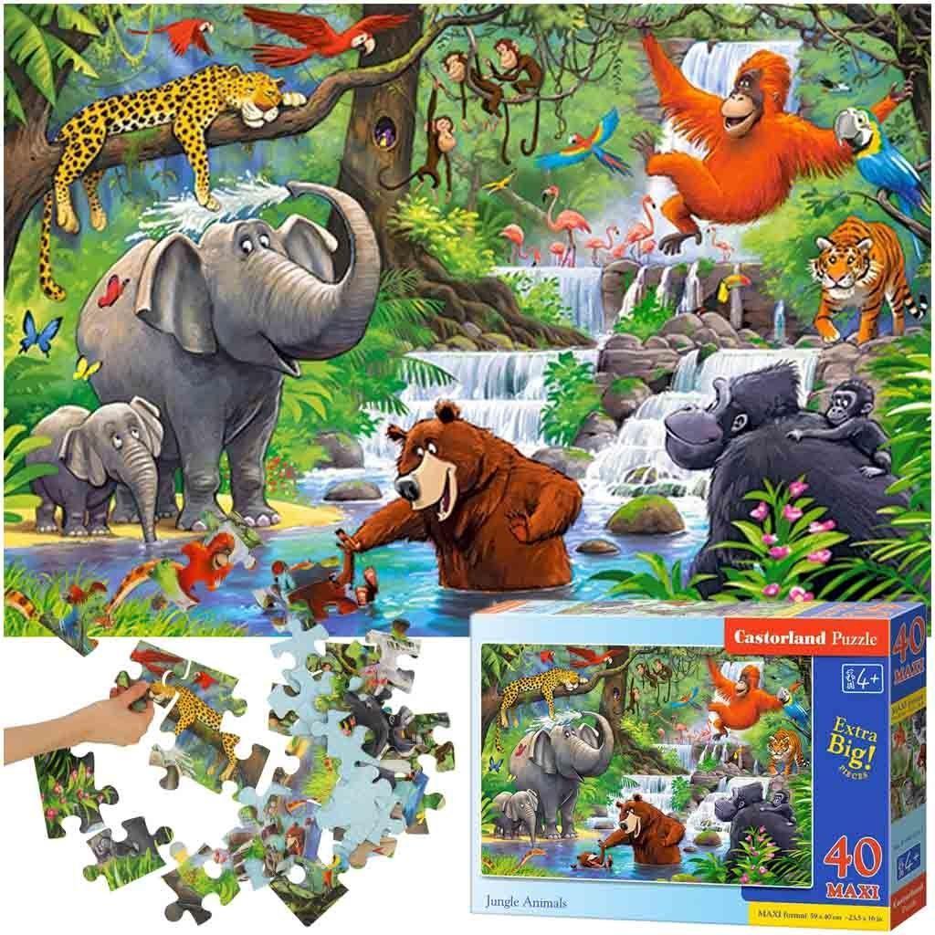 CASTORLAND Puzzle 40 układanka elementów Maxi Jungle Animals - Zwierzęta z Dżungli 4+ nr. 1