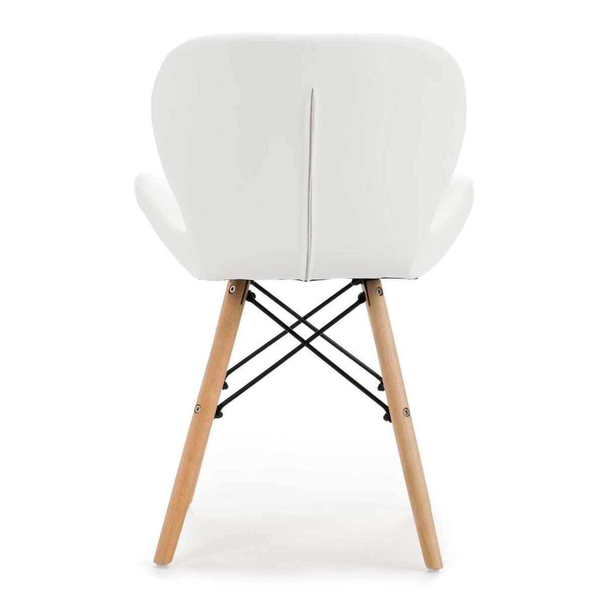 Krzesło DURO białe tapicerowane ekoskórą do jadalni lub salonu nr. 6