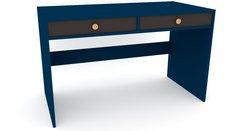 Toaletka biurko MONODIS 120x75x60 cm do sypialni niebieskie front czarny