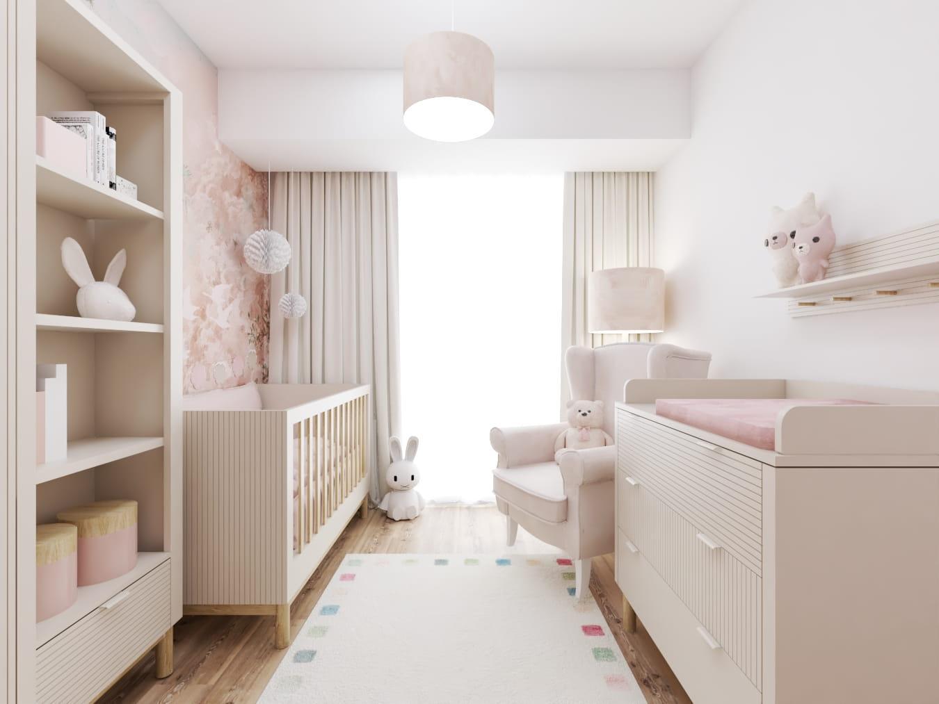 Dywan dziecięcy wełniany Colorborder Cream 120x180 cm do pokoju dziecięcego kremowy w kwadraty nr. 4