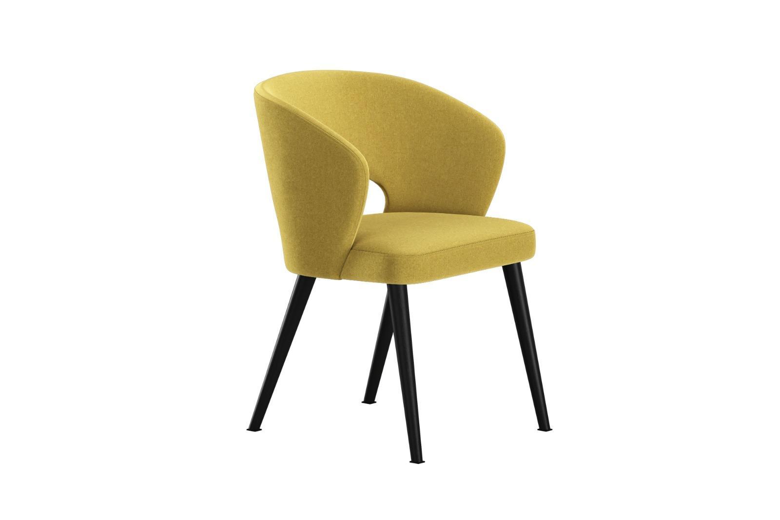 Krzesło DELUXE KR-8 50x60x85 cm welurowe do jadalni żółty nr. 3