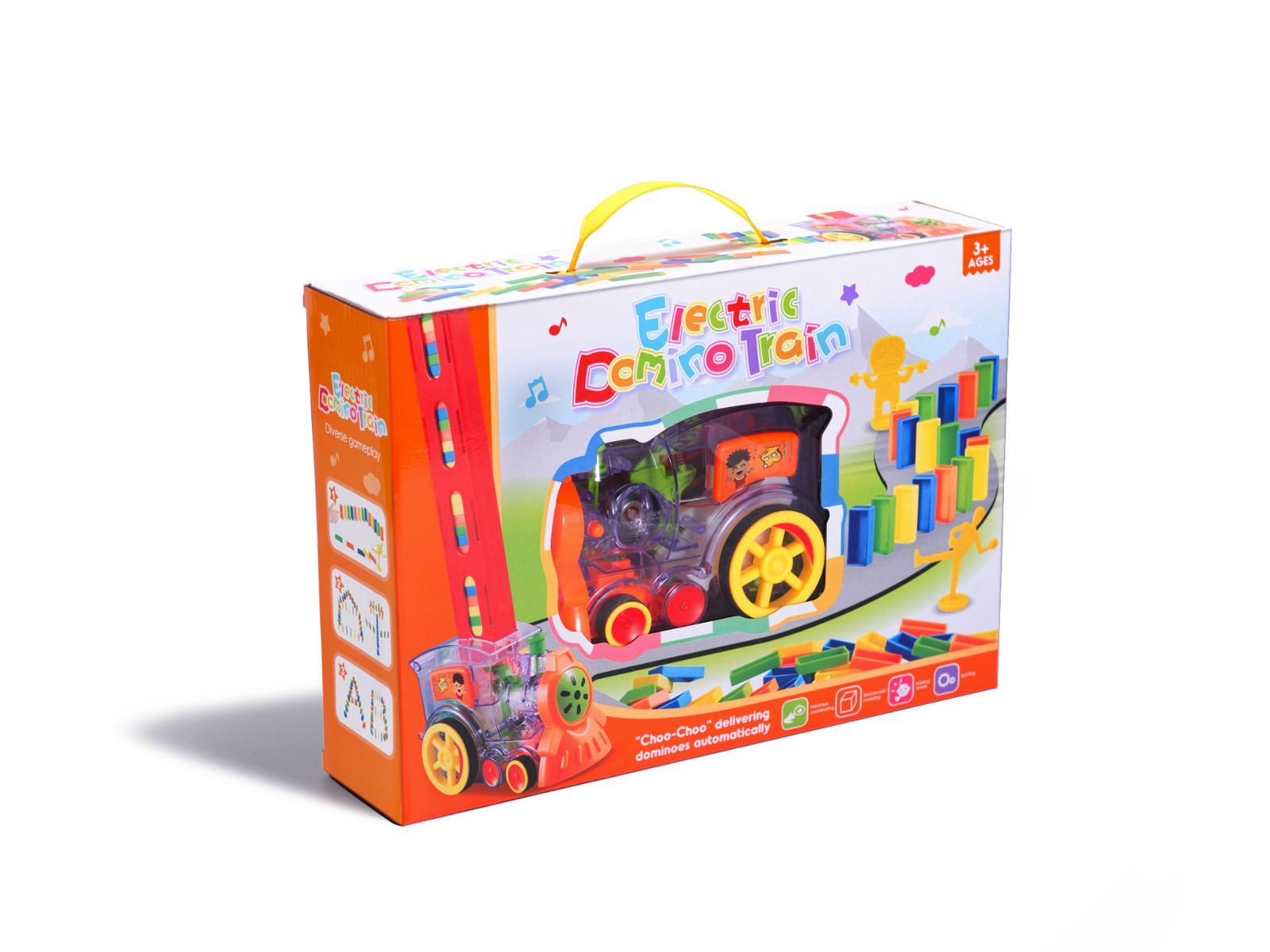 Pociąg Lokomotywa interaktywna układanka domino z kolejką zabawka dla dzieci 16x7x10 cm nr. 3