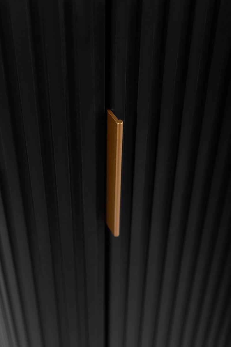 Szafka łazienkowa 139 cm czarny słupek wiszący ryflowany styl glamour do łazienki  7 Full Screen