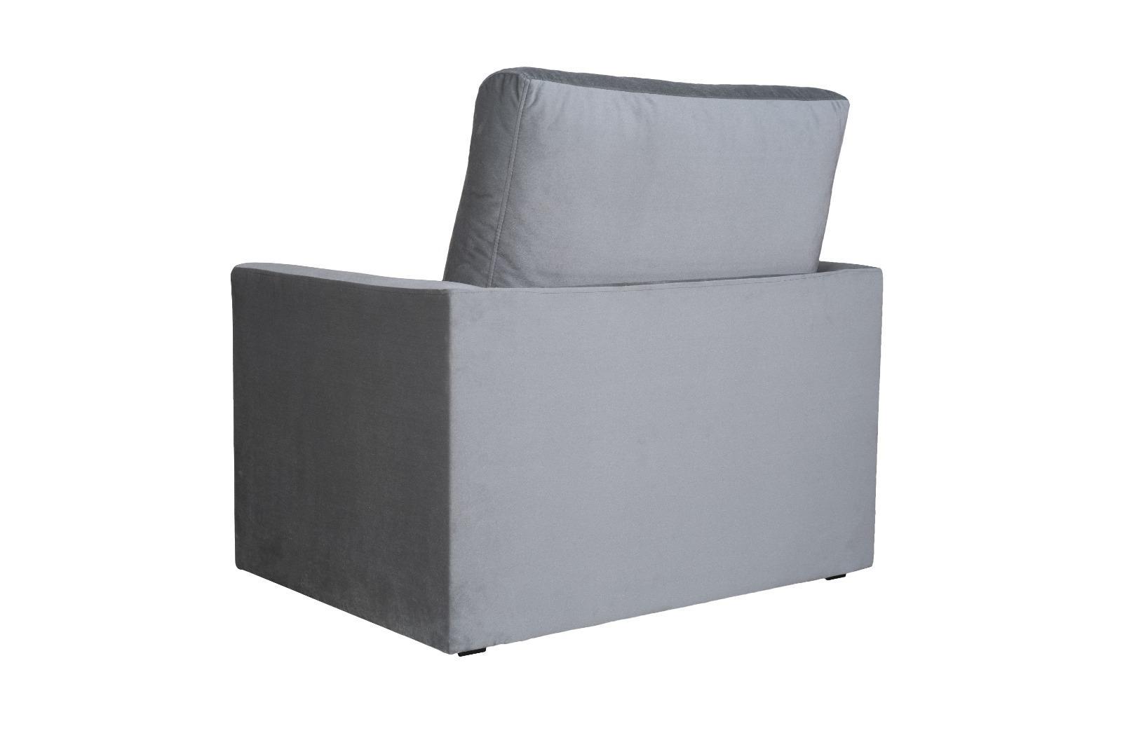 Fotel rozkładany TOKIO 107x75 cm szary z poduszką do sypialni lub salonu  nr. 5