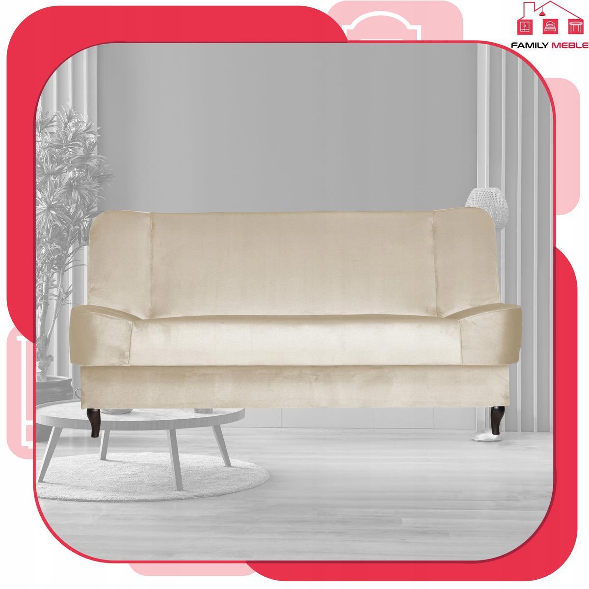 Wersalka SARA 200x95 cm kremowa rozkładana kanapa z pojemnikiem sofa do salonu Monolith nr. 2
