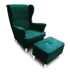 Fotel Uszak zielony 104x83x85 cm elegancki do salonu 