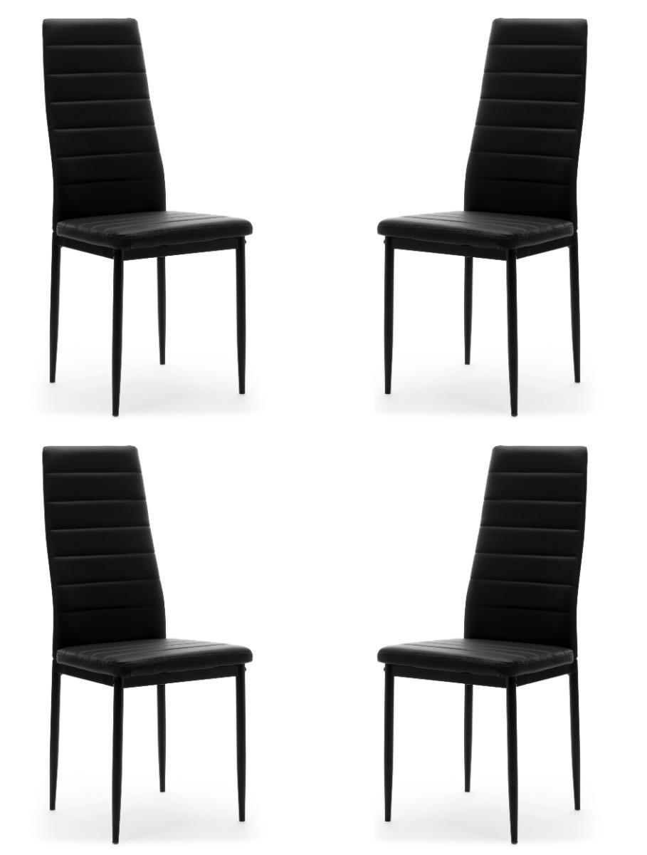 Zestaw 4 szt krzesło FADO czarne tapicerowane ekoskóra do jadalni nr. 1