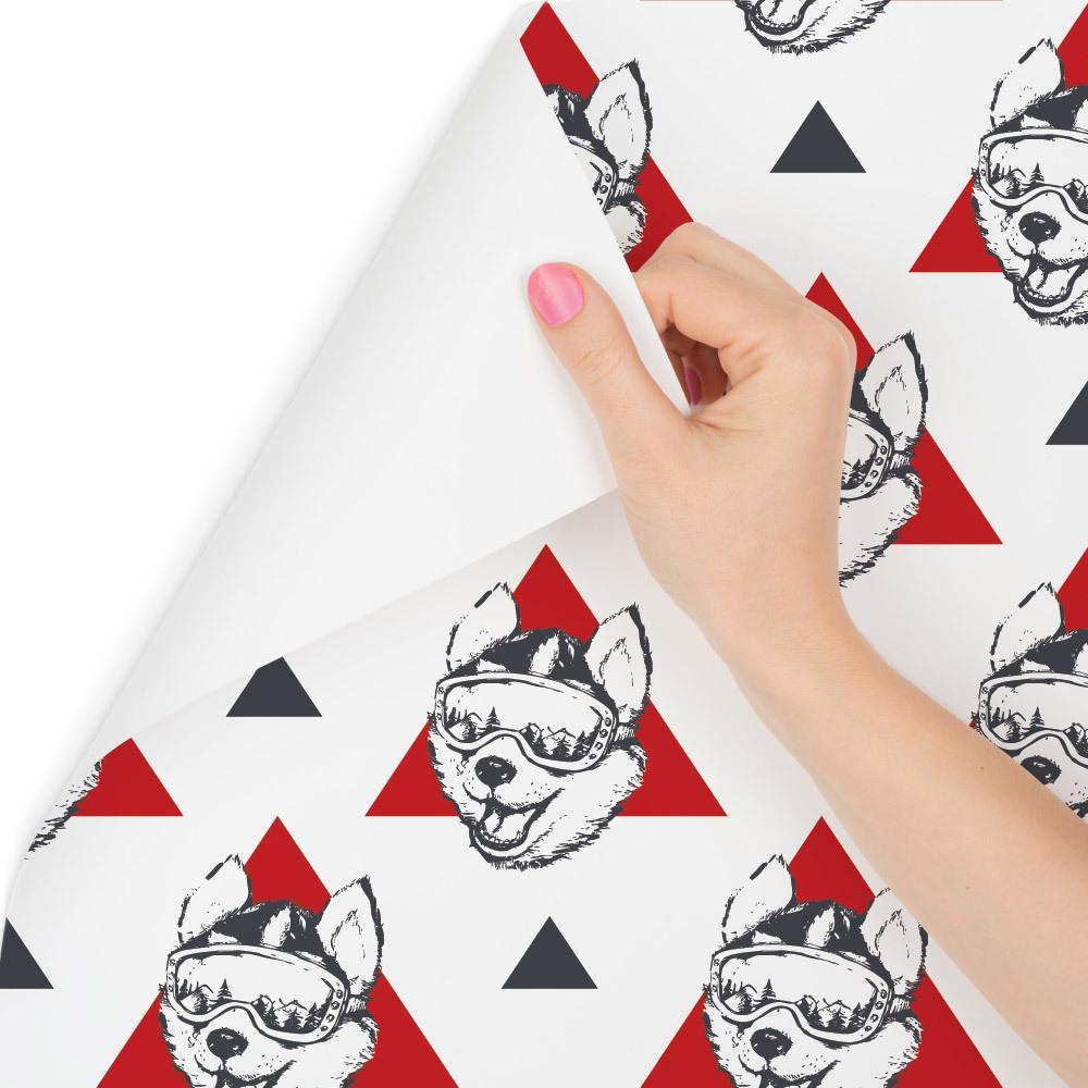 Tapeta – Psy i trójkąty, urocza dekoracja nr. 1