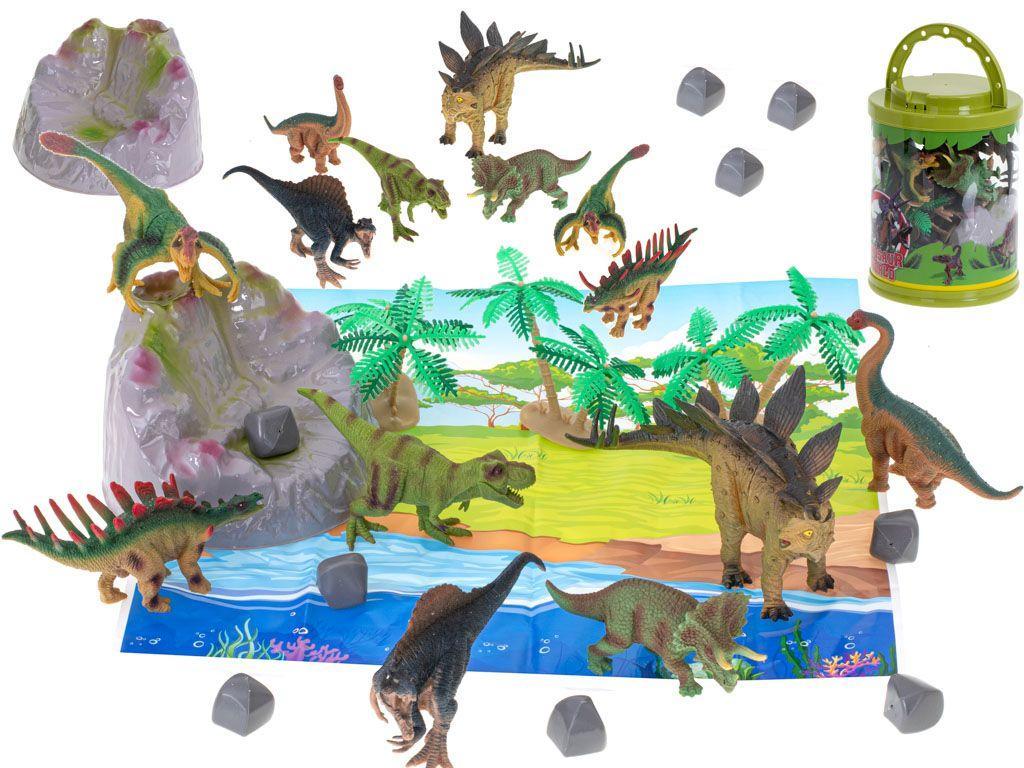 Figurki zwierzęta dinozaury 7szt + mata i akcesoria zestaw nr. 1