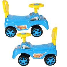 Jeździk pchacz samochodzik uśmiechnięty z klaksonem niebieski - Miniaturka zdjęcia nr 2