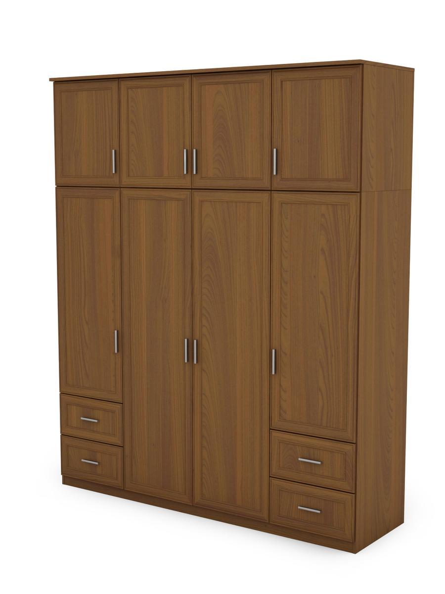 Duża szafa 4-drzwiowa z szufladami do sypialni Wiśnia Porto 200x242x60cm nr. 1
