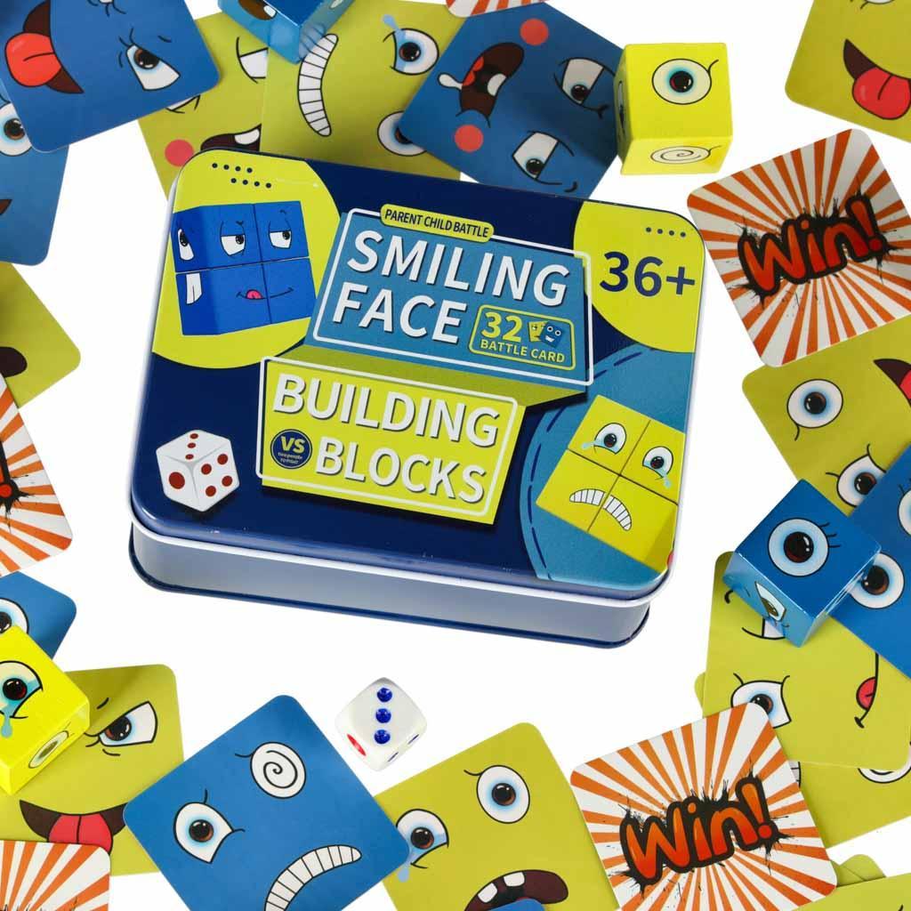 Gra edukacyjne wyzwania nauka emocji klocki drewniane zabawka dla dzieci 2,5x2,5x2,5cm 4 Full Screen