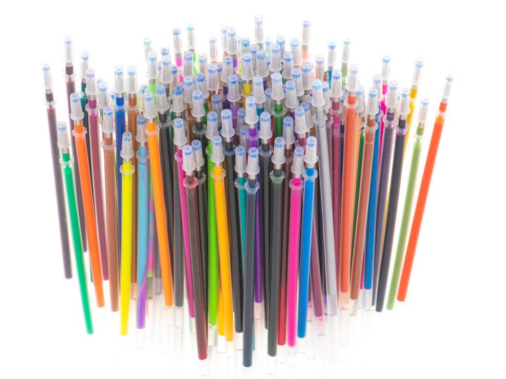 Długopisy żelowe kolorowe w etui 120szt + 120 wkładów kolorowanka do biura dla dzieci 35x18x8 cm nr. 4