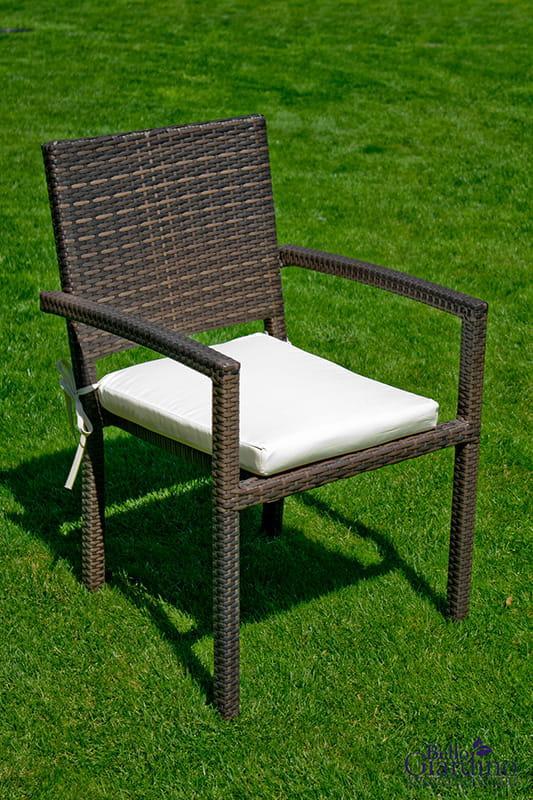 Krzesło ogrodowe 60x43x88 cm technorattan do ogrodu na taras brązowy nr. 5